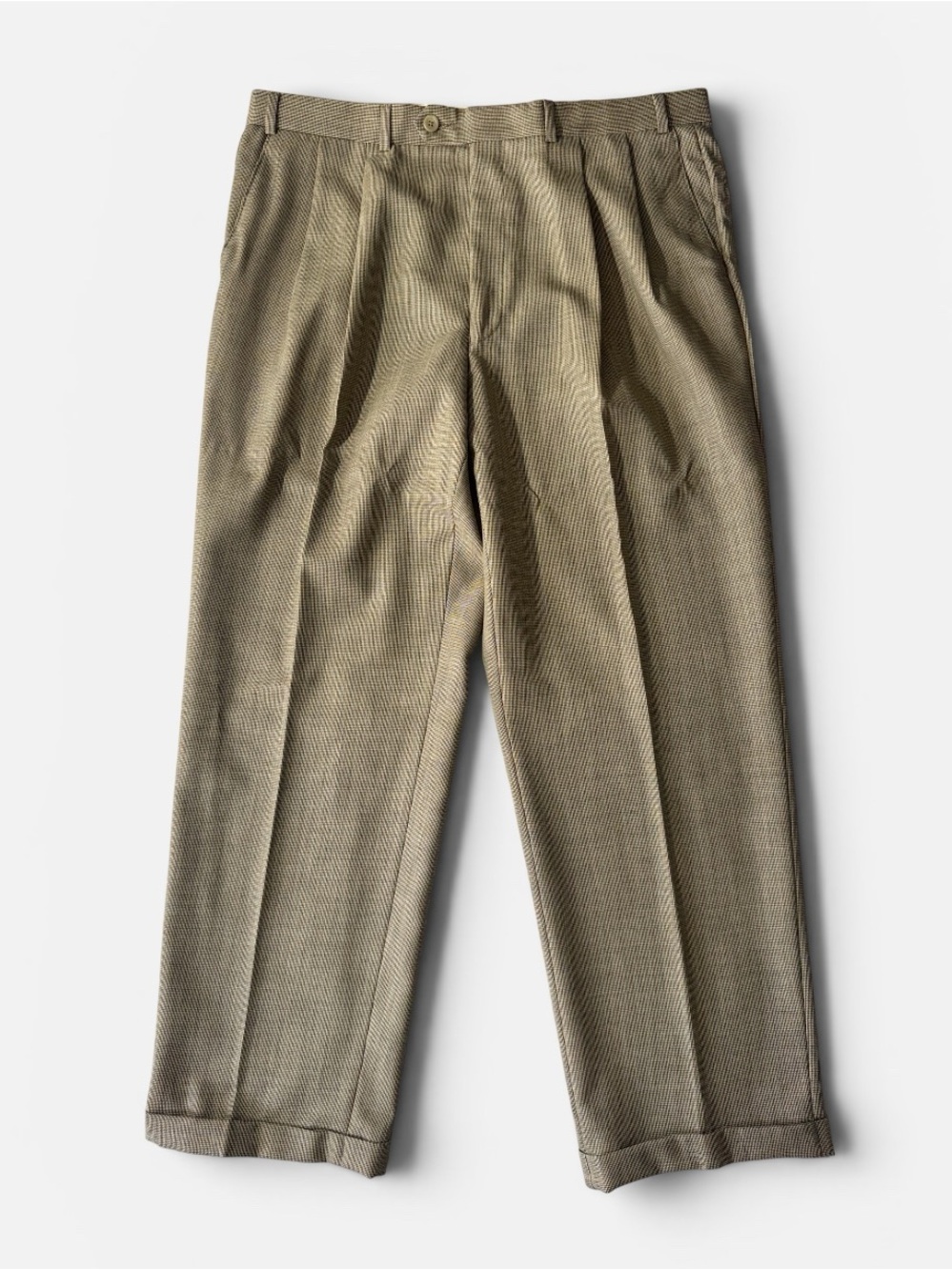 NEW Lauren Ralph Lauren mens 38x31 tan micro pattern wool pleated dress pants